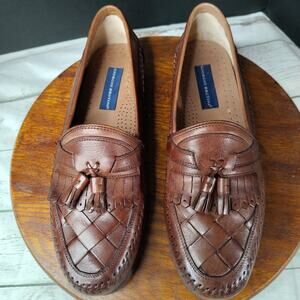 Giorgio‎ Brutini Brown Tassel Naples Leather Loafers Men's Size 10.5D